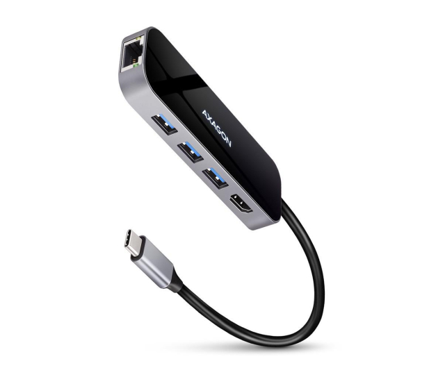 Axagon HMC-6GL, USB 5Gbps hub, porty 3x USB-A, HDMI 4k/60Hz, RJ-45 - 1353438 - zdjęcie